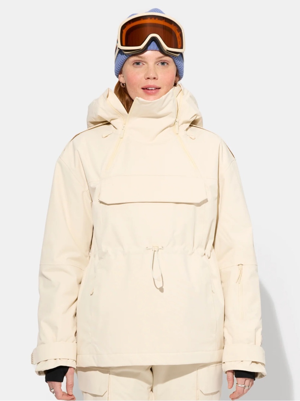 Halfdays Set Ronne Snowboard Jacket Emma Soft Shell Ski Pant Oat Milk White